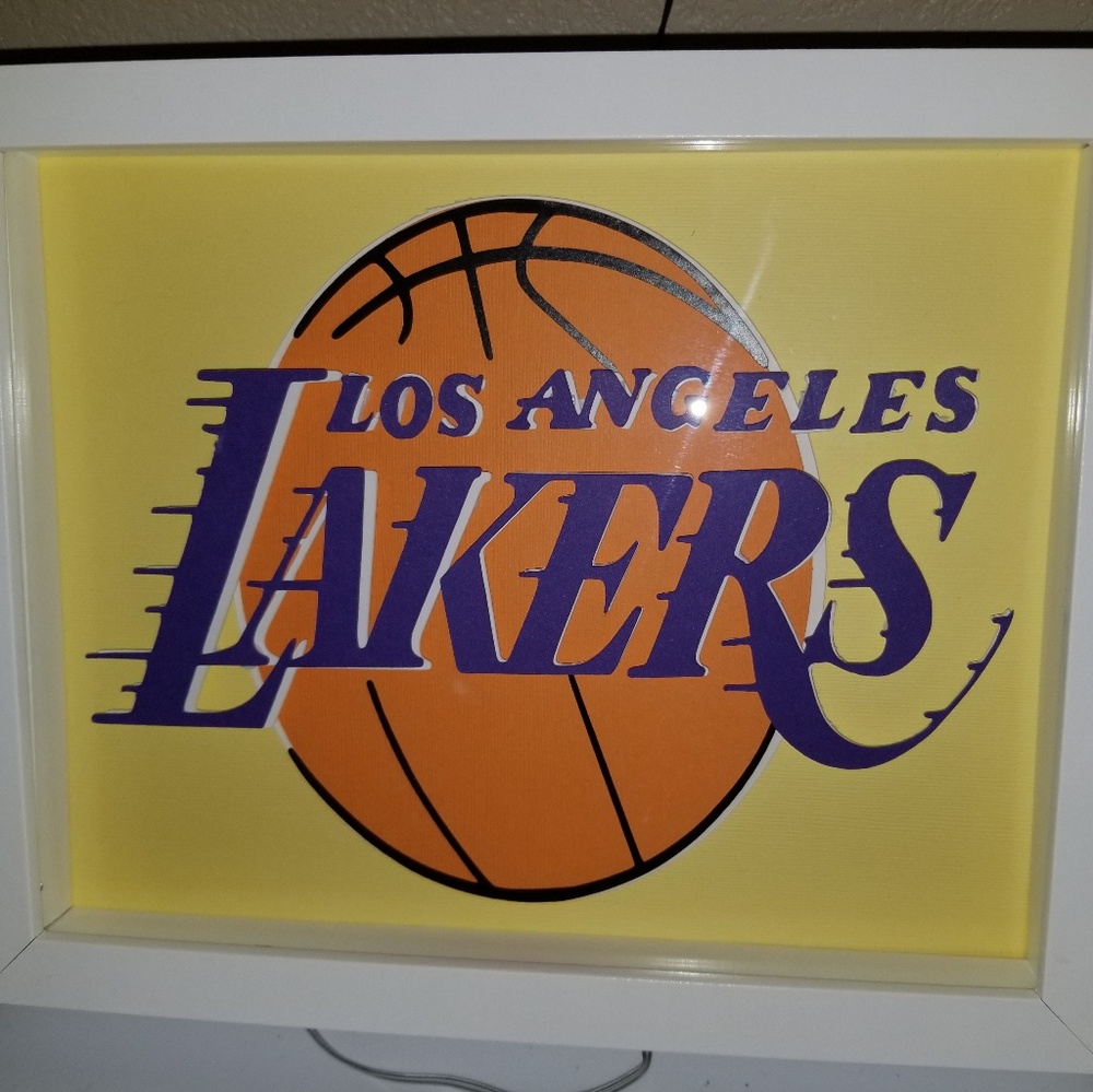 Los Angeles Lakers Shadow Box with LED Lights